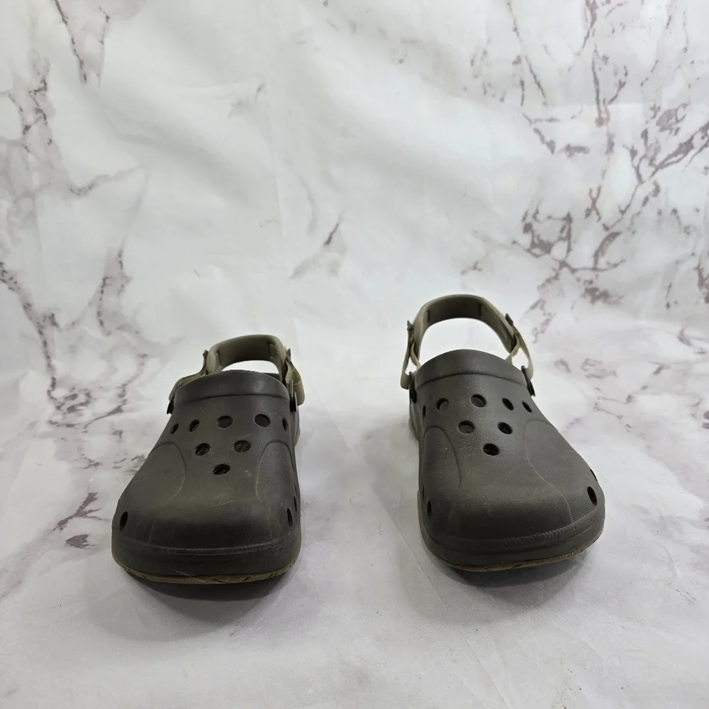 Crocs Sandal Womens 11 Mens Size 9 Brown All Terrain Shoe Sport Adjustable